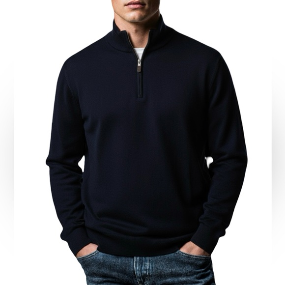 PETER MILLAR Navy Cashmere Blend Quarter Zip Pullover Sweater Size 3XL - Picture 1 of 16